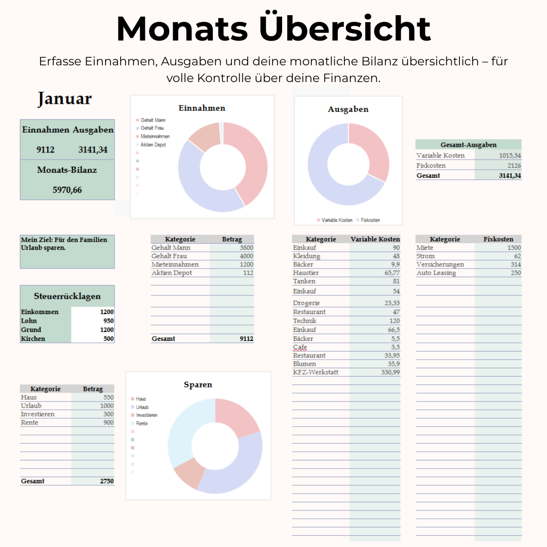Smart & Organisiert E-Book + Finanzplaner