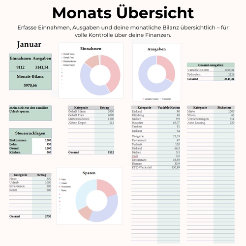 Smart & Organisiert E-Book + Finanzplaner